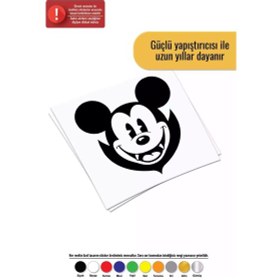 Resim Vampir Mickey Sticker Oto Motor Laptop Duvar Folyo Sticker 50 X 50 Cm 