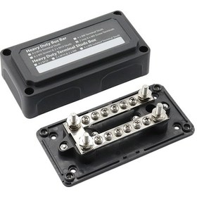 Resim Max Dc 48v 100a Ağır Hizmet Modülü Tasarım Bara 4 M6 / 12 M4 Terminal Saplamalar Kutu Bara Araba / Rv / Tekne İçin 