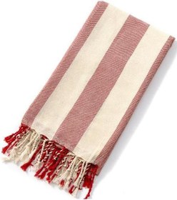 Resim Striped Peştemal Banyo Havlusu Plaj Havlusu Kırmızı 