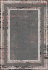 Resim Rovigo Dijital Baskı Yıkanabilir Kaymaz Taban Salon Halısı Ve Yolluk RVG0810-FNL19, Gri, 180 x 250 