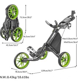 Resim Caddylite Ez Fold Version 8 Golf Taşıma Arabası- Katlanabilir, Hafif, 3 Tekerlekli, Kolay Saklama Için Tek Tıkla Katlama 