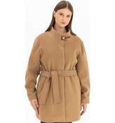 Resim Galaxi Kadın Büyük Beden Hakim Yaka Kaban 3051022 Camel 