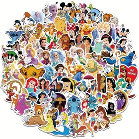 Resim DISNEY 100 Vinil Stickerlar - Laptop, Su Şişesi, Defter Karikatür Stickerları - Yeniden Kullanılabilir Mat Bitiş, Çeşitli Karakterler, Kova Burcu Dekalleri 