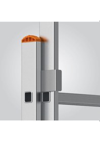 Resim Aluminyum Endüstriyel Sürgülü Merdiven 2 Kademeli 2x7 Basamaklı 