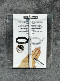Resim Hugdesign 1 Adet Beyaz Yüzük Ölçü Metresi, Parmak Ve Yüzük Ölçer, Yüzük Ölçüm, Yüzük Ölçek 