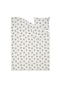 Resim Tek Kişilik Çocuk Nevresim Takımı 150x200/50x60 cm Futbol Temalı MeridyenDukkan Siyah-Beyaz 