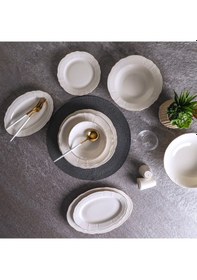 Resim Aryıldız Tiffany Gold 60 Parça Yemek Takımı Beyaz 