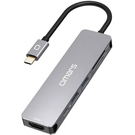 Resim Omars 6 Port Type-C USB 3.1 PD 4K HDMI Video Transferi SD/TF Kart Uyumlu Hub Dönüştürücü Adaptör Omars