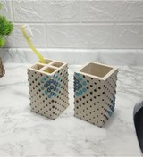 Resim Sıa 2 Li Banyo Seti.Puanlı Poliresin Model Krem 