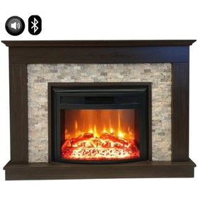 Resim Dlc Seratonya Kahve 1800W Bluetooth ve Ses Efektli Elektrikli Şömine 