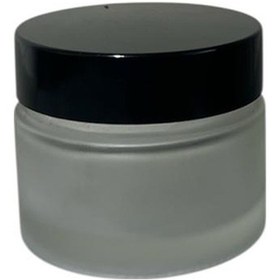 Resim 50ml Şeffaf Buzlu Cam Krem Kavanozu Siyah Kapak, 12 Adet, Kozmetik Kavanoz,krem Kavanozu, Cam Kavanoz Şeffaf 