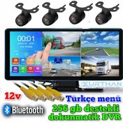 Resim 4 Kameralı 10,36 İnç Dokunmatik Mp5 Bluetooth 4k Ahd Dvr Set 