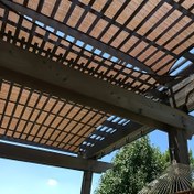 Resim Rahat ve Gizli Dış Mekan Ekranı - UV Koruması, Ahşap Çerçeveli Nefes Alabilen Polietilen Malzeme, Patio, Bahçe ve Balkonlar İçin İdeal, Kahve Kahverengi, Bitki Koruma, Dış Mekan Gizlilik Ağı|Patio Mobilya Örtüsü|Polietilen File, Balkon Gizlilik Ekranı 