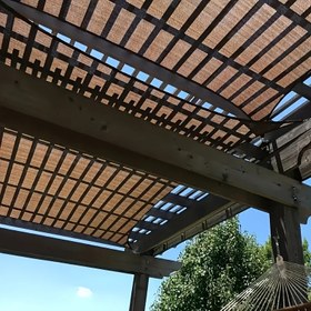 Resim Rahat ve Gizli Dış Mekan Ekranı - UV Koruması, Ahşap Çerçeveli Nefes Alabilen Polietilen Malzeme, Patio, Bahçe ve Balkonlar İçin İdeal, Kahve Kahverengi, Bitki Koruma, Dış Mekan Gizlilik Ağı|Patio Mobilya Örtüsü|Polietilen File, Balkon Gizlilik Ekranı 