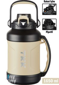 Resim Vagonlife TKK 1650 ML Profesyonel Kamp Matarası/Çelik Termos Çift Kullanım Pipetli/Rahat İçim 12/24 Yalıtım 