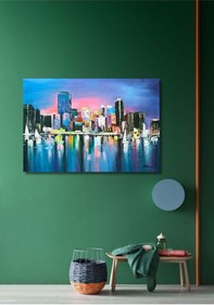 Resim Deniz Soyut El Yapımı Yağlı Boya Tablo 108x80cm 