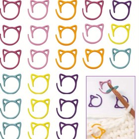 Resim Renkli Açık Ağızlı Tırnaklı Metal Boyalı Tırnak İşaretleyiciler, Tığ İşi Tırnak İşaretleyiciler, Çok Renkli Örgü İşaretleyiciler, Tığ İşi İşaretleme Halkaları 