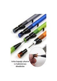 Resim Pembe Kalın Uçlu Kalem 2.0 Mm 1 Adet Ve 2.0 Mm Kalın Uç Kırmızı 2 Adet Ruedo Kalın Uçlu Mekanik Kalem Açık Mavi 
