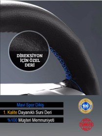 Resim Genel Markalar Proton Waja ÖZEL süper deri Direksiyon Kılıfı, Dikmeli Siyah Spor Dikiş 
