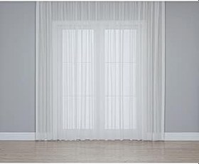 Resim Gauze Fabric Design Folded KETEN PLUS KREM Tül Perde 275 x 270 - Seyrek Pile (1 x 2) 