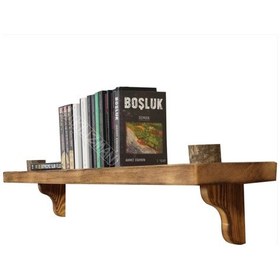 Resim Kilizmanmasif Rutil Eskitme Ahşap Duvar Rafı 