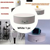 Resim Dashanshop Beyaz 5.12 İnç Mini Aı Dönen Gösterim Sehpası Hız Ayarı Fotoğraf Canlı Yayın Ürün Sergileme Beyaz 