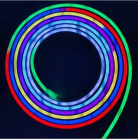 Resim Neon Led Ip65 Piksel 6x12 Hortum Bant Şerit 5m Rgb Dc 12v Smd 2811 2.5cm Kesilir Esnek Silikon Su Geçirmez RGB 