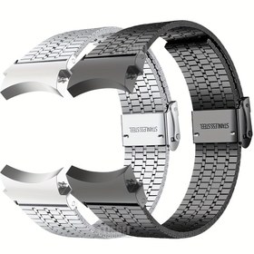 Resim 1pc Paslanmaz Çelik Kayış için for samsung for galaxy Watch 7/6/6 Classic/5 Pro/4, Hızlı Serbest Baskül Pim Klap, No-Gap Tasarım, Ayarlanabilir, Su Geçirmez Değiştirme Kayışı 