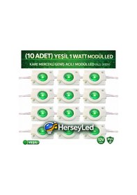 Resim 10 Adet Yeşil 5630 X 1 Led Kare Mercekli Geniş Açılı Modül Led Yeşil 