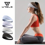 Resim WRELS Ünisex Spor Başbandı, Naylon Sürtünmez Ter Emici, Esnek Kalın Fitness Saçbandı - Yoga, Koşu, Bisiklet için 1 adet 