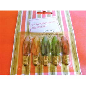 Resim Tram56 23V 3W Renkli E10 Süs Ampul 1 Paket=5 Ad. Fiyatıdır. 