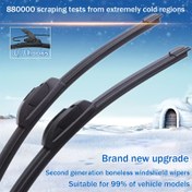 Resim Yeni Wiper Bıçakları Çerçevesiz Model, U/J Tipi saç tokası ile Uyumlu, Yüksek Çözünürlüklü ve Dayanıklı, Tüm Boyutlarda Mevcut. 