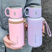 Resim 1 adet 600ml Kapaklı İzole Edilmiş Spor Su Şişesi - 316 Paslanmaz Çelik, Çift Duvarlı Vakum İzolasyon, Kaymaz Tutama, Dış Mekan Aktiviteleri için İdeal, Koşu, Bisiklet ve Kamp için, İçecekleri Sıcak veya Soğuk Tutacak, Pembe/Mavi/Yeşil/Beyaz Seçenekler, Kamp Su Şişesi 