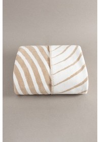 Resim Twin Battaniye Soft Pamuklu Tek Kişilik Battaniye Kahve Krem 150 X 200 5032a Kahverengi - Krem 