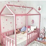 Resim Deniz mobilya Montessori Yatak Pembe 90x190 Subazli Boyali 