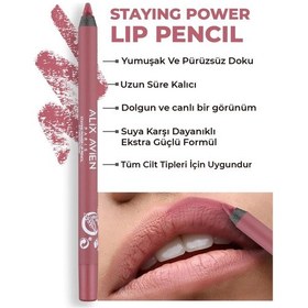 Resim Alix Avien Suya Dayanıklı Uzun Süre Kalıcı Yumuşak Dudak Kalemi Staying Power Lip Pencil 67 Crimson Pink 