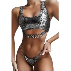 Resim Bianca Gri Bikini Set Gri 