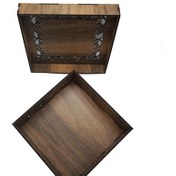 Resim Kahverengi Ahşap Mistik Işlemeli Kapaklı Takı Kutusu, Poşet Çay Kahve Kutusu, Çok Amaçlı Kutu 
