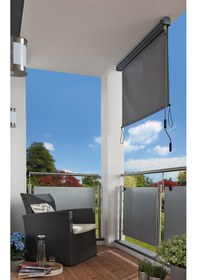 Resim Evinizin Atölyesi Balkon Gölgelendirme Dikey Stor Tente Gri 