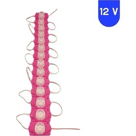 Resim 12 Volt 1.5 Watt Tek Lensli Pembe 3030 Led Modül Ip65 10 Adet Modül 