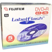 Resim Fujifilm Printable Kutu DVD +R Labelflash 4.7gb 120 Min 5 Adet KUTULU 