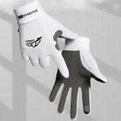 Resim 1 Çift Erkek Spor Balıkçılık Eldiveni, Kaymaz Nefes Alabilir Tam Parmak Tasarımı, Açık Hava Bisiklet & Tekne Kullanım İçin, Polyester, Beyaz & Gri & Siyah & Pembe SONIA Nakışlı 