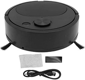 Resim Robot Süpürge Ev Haritalama USB Şarj Mini Akıllı Süpürme Robotu Evcil Hayvanlar, Halı ve Sert Zeminler Olan Evler için(Siyah) 