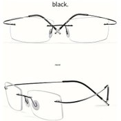 Resim Willowhaven Ultra Hafif Süper Esnek Titanyum Çerçevesiz Gözlük Katlanmaz Siyah İnce Kenarlı 12+ 