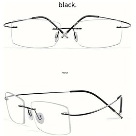 Resim Willowhaven Ultra Hafif Süper Esnek Titanyum Çerçevesiz Gözlük Katlanmaz Siyah İnce Kenarlı 12+ 