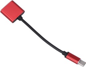 Resim OSALADI Usb C Kulaklık Adaptörü Kulaklık Dönüştürücü 2si 1 Arada Adaptör Kırmızı - Aşınma Tipi C Tersinir Kompakt Telefon Kulaklıkları Için Kolay Taşınabilir 