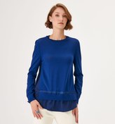 Resim Kumaş Mix Lacivert Triko Kazak 