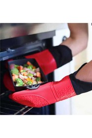 Resim Epinox Silikon Fırın Eldiveni Yanmaz , Yapışmaz , Sağ - Sol El Uyumlu - KIRMIZI - 41,5 cm (Tekli - 1 adet) 