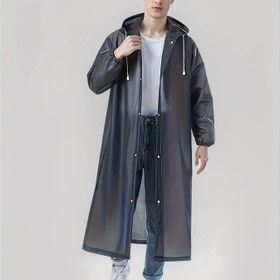 Resim OSKOE Unisex EVA Yağmurluk, Su Geçirmez Kaputlu Yağmurluk, Düz Renk, Esnek Olmayan Kumaş, Tüm Mevsim Geniş Uygunluk, Harici Aktiviteler için Yeniden Kullanılabilir Acil Durum Yağmurluğu, EVA100 Kompozisyon 