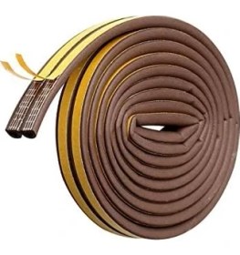 Resim Açık Dükkan Kapı Pencere Kauçuk Izolasyon Bandı / Fitili Kahverengi 2x3=6 m 